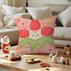 Cute Strawberry Cat   Personalized Pillow Cover Kids Bedroom Wild Party Decor Pillowcase kid Birthday shower Gift