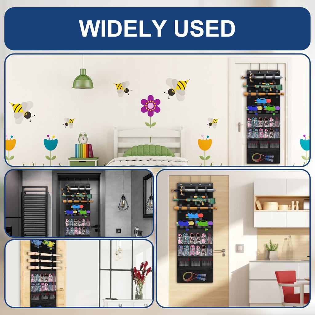 Über-Tür-Organizer für Spielzeug, platzsparende Spielzeugaufbewahrungshängetaschen mit 16 Taschen und Fächern für Kinderzimmer, Spielzimmer