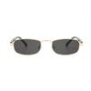 Retro metal narrow frame rectangular sunglasses men's and women's sunglasses trendy street shooting versatile high-end glasses