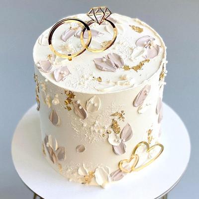 Diamond Rings Acrylic Wedding Cake Decorations Baking Party Gifts Dessert Accessories