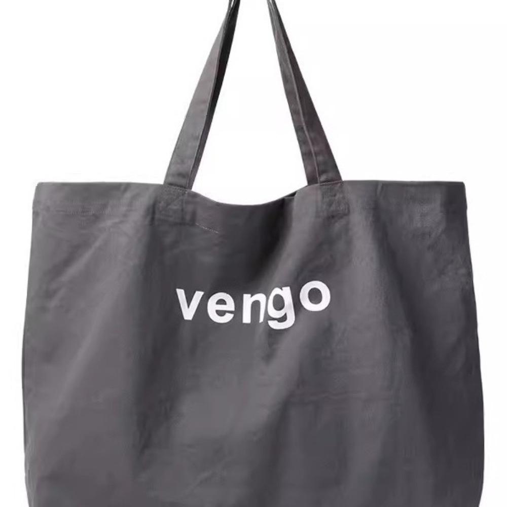 

Large capacity vengo canvas bag/Korean version of letter printing high street lazy wind oversize portable versatile model сірий колір