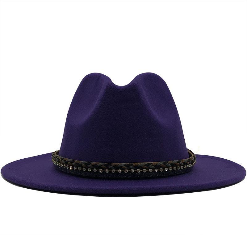 Women S British Style Cashmere Large Brim Fedora Hat 56 58cm