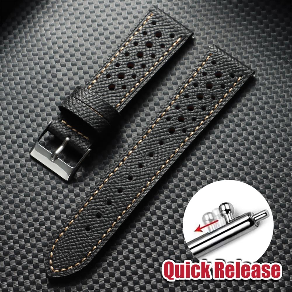 18mm 19mm 20mm 22mm Vintage Echtes Lederarmband Herren Damen Universelle Rindslederbänder Atmungsaktive Schnellverschluss-Armbänder für Seiko