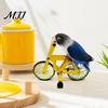 Bird Cage Enrichment Accessory Intelligence Training Bike Toy, Interactive Bicycle Exercise Toy Educational for Lovebird Conures Parakeet Cockatiel