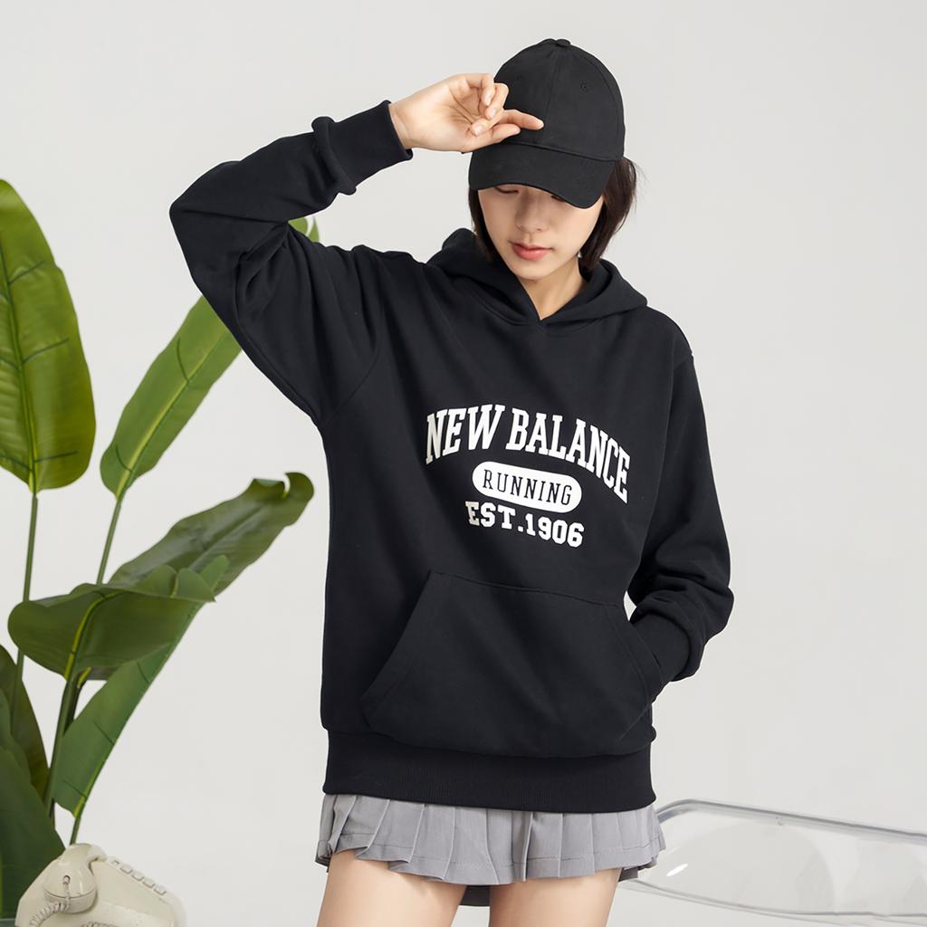 New Balance Sweatshirts Unisex Black Hooded Moderate Regular AMT31313-BK
