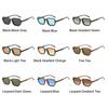 Retro Square Frame Leopard Sunglasses UV400 Protection Beach Travel Streetwear Black Shades Gradient Eyewear for Women & Men