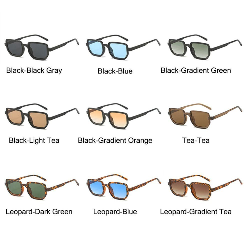 Retro Square Frame Leopard Sunglasses UV400 Protection Beach Travel Streetwear Black Shades Gradient Eyewear for Women & Men