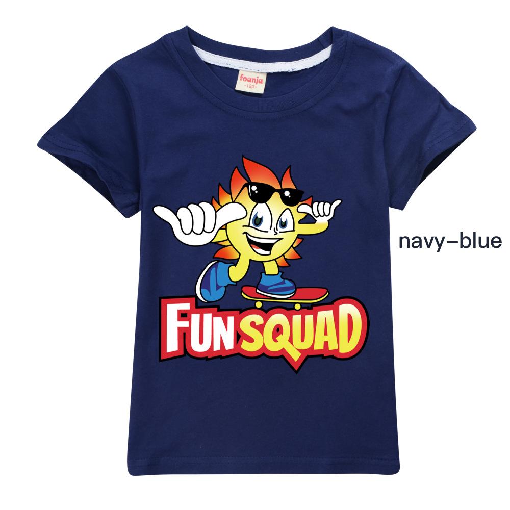 

Новая летняя футболка Fun Squad Gaming для детей, кавайная мультяшная 3D-футболка для мальчиков и девочек, детская одежда, унисекс, короткие рукава, топы 140 cm