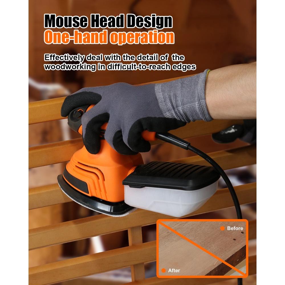 

TS-SD2 Дельташлифмашина с 12 шт. шлифбумаги Шлифмашина для гипсокартона Эффективная система пылеудаления Электроинструмент 230 Вт