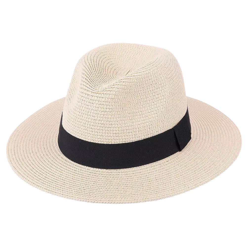 Cappello di Paglia Estivo Parasole per Uomo e Donna alla Moda Protezione Solare Paglia Panama Versatile da Esterno Spiaggia Cappello Jazz