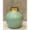 Cast Iron Metal Flower Vase for Home Decor and Living Room Vintage Antique Decor (Aqua)