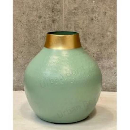 Cast Iron Metal Flower Vase for Home Decor and Living Room Vintage Antique Decor (Aqua)