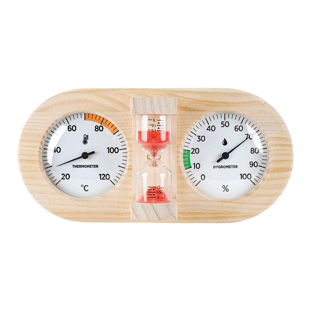 Sauna Thermometer Hygrometer and Timer Temperature Humidity Gauge Equipment Household Easy Read 3 in 1 for Home Hotel Indoor