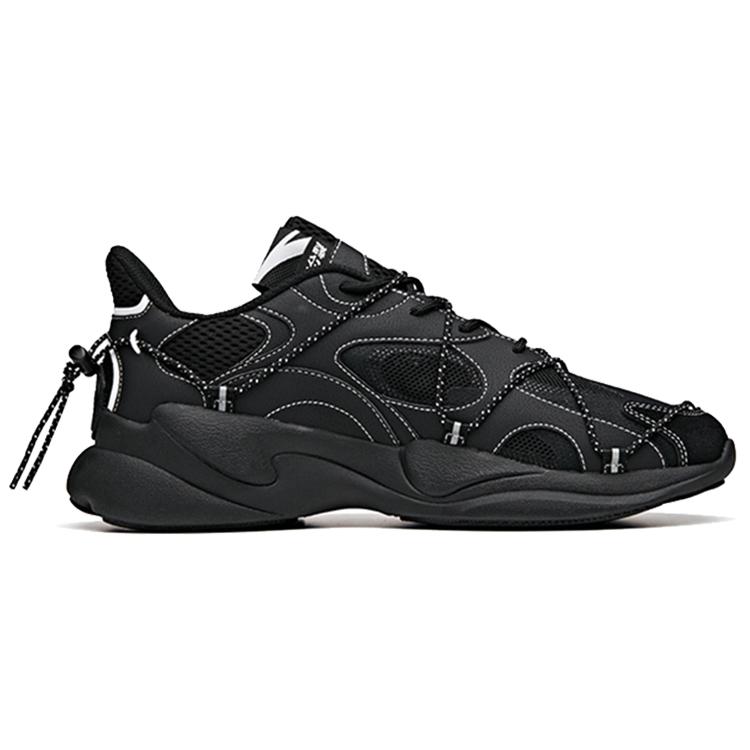 Anta Cushioning Slip Resistant Abrasion Resistant Breathable Low top Running Shoes Men's Black 912028850-4