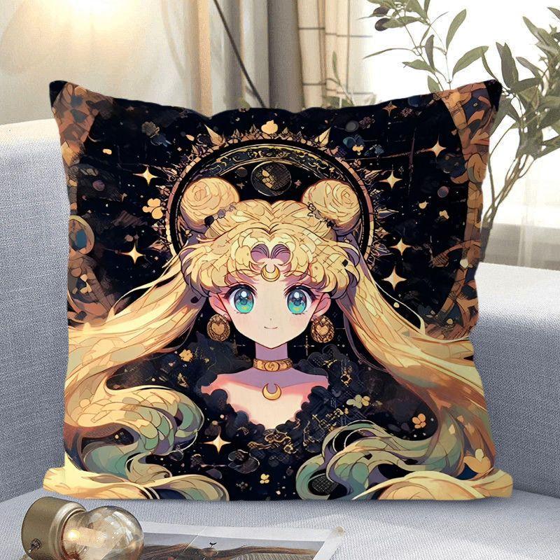 Cushion Pillow, Cute Water Ice Moon Hare Animation Peripheral Bed Sofa Decorative Pillow