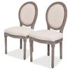 Dining Chairs 2 Pcs Cream Fabric