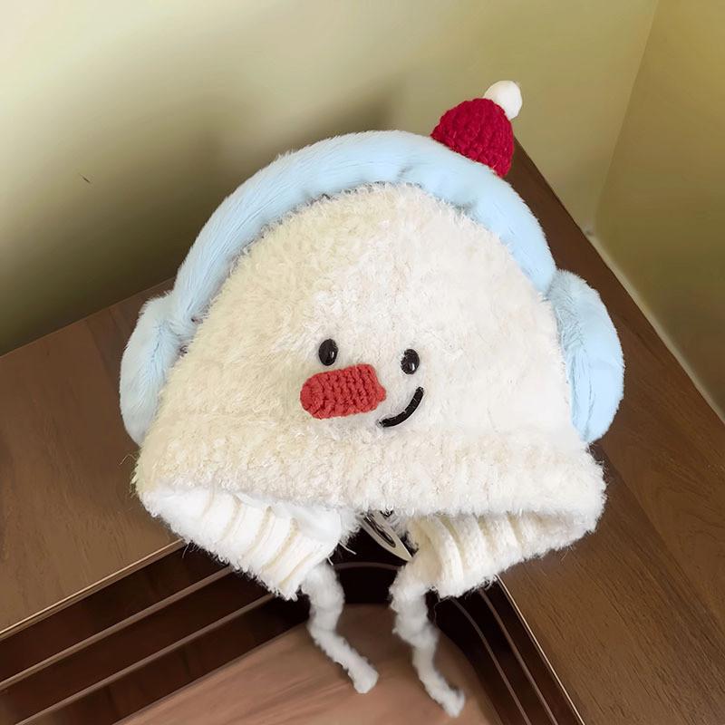 

Plush Snowman Knit Hat With Warmth For Winter And Fall Fashion Snowman