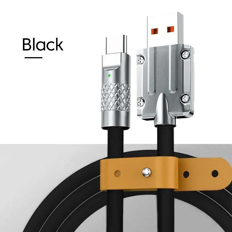 

120 Вт 6A USB Type C кабель для быстрой зарядки жидкий силиконовый дата-кабель USB-кабель для быстрой зарядки для Xiaomi Huawei Samsung Pixel USB C провод 1m