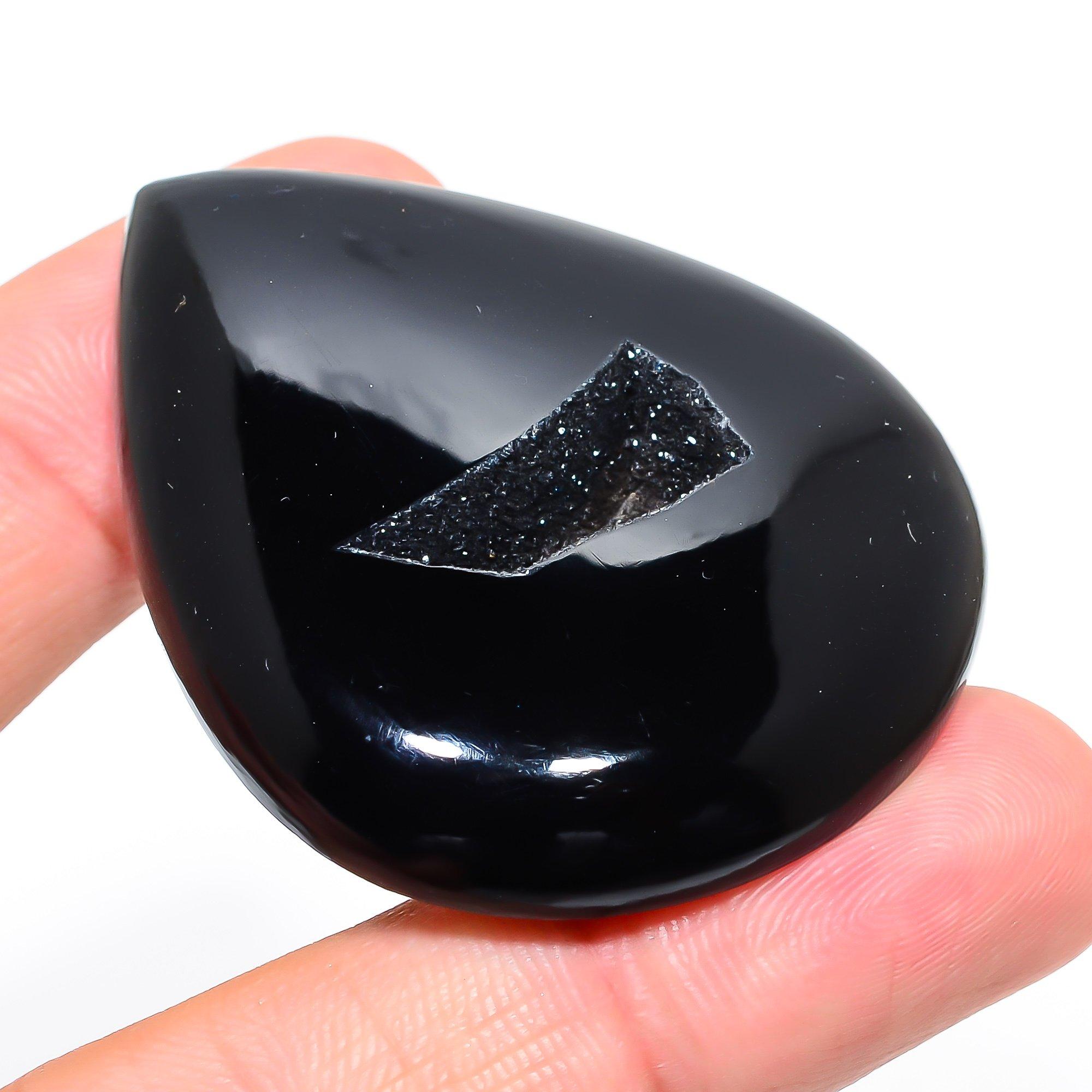 

Natural Banded Agate 4.4x5.4cm Cabochon Fine Loose Gemstone 145.35Cts. e3Z08 чёрный