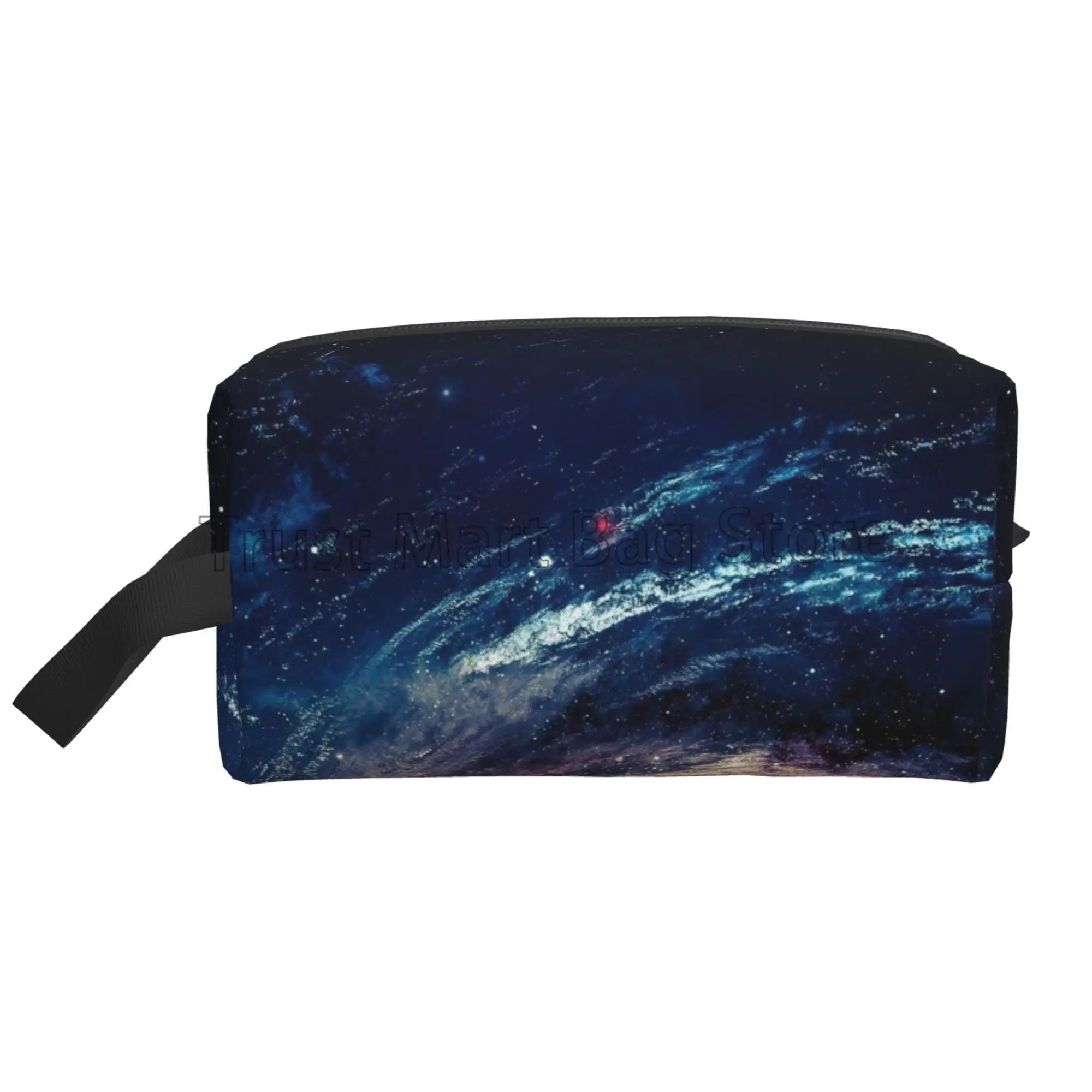 

Galaxy Space Print Makeup Bag Portable Cosmetic Bags Travel Toiletry Bags Large Makeup Pouch Waterproof Organizer Case Bag