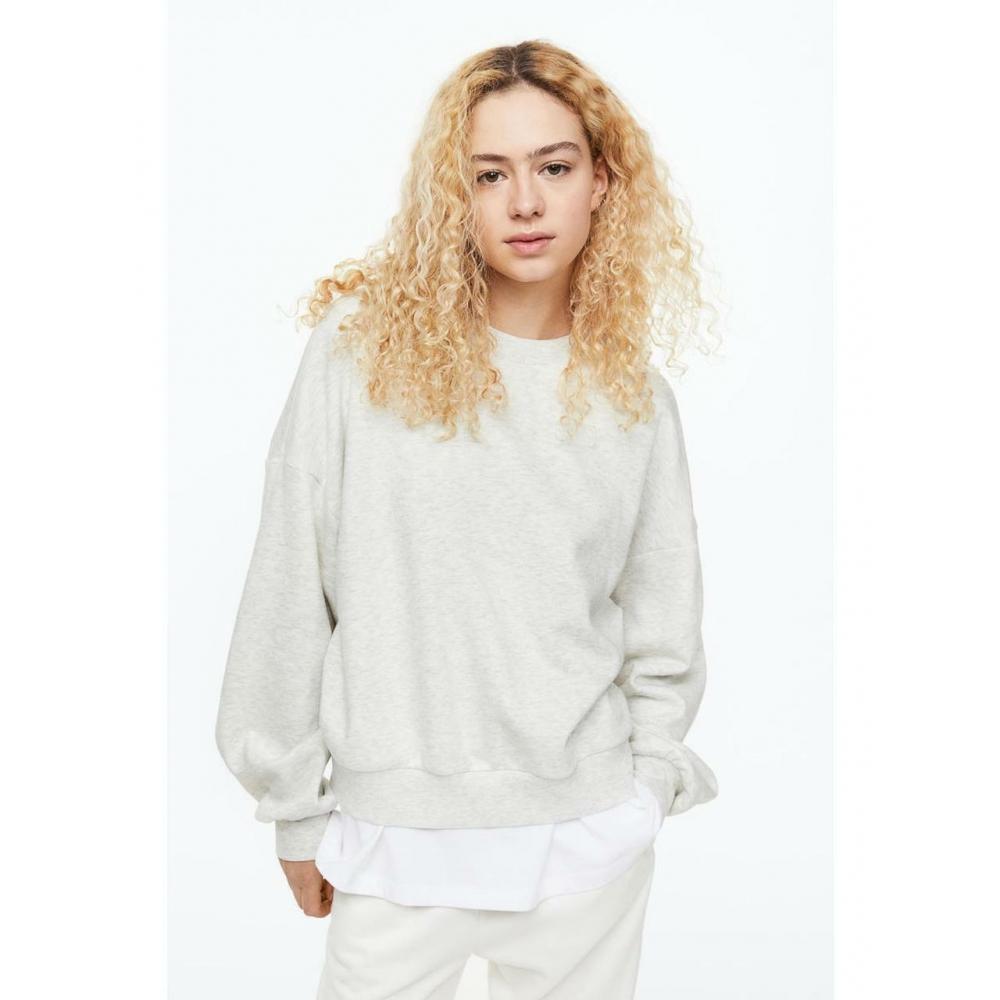 

H&M Oversized Толстовка Светло-Серый Меланж 1110764002