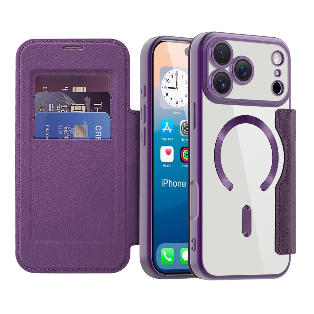 3in1 Business Leather Flip Magnetic Case for iPhone 17 16 15 14 Pro Max Card Wallet Plating Clear Case For iPhone 16 15 14 Air