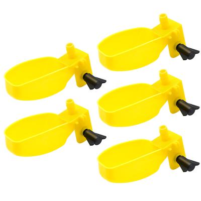5Sets Bird Quail Water Drinker Bowl Drinking Cups Automatic Quail Waterers for 10Mm Pipe Bird Parrot Drinking Fountains