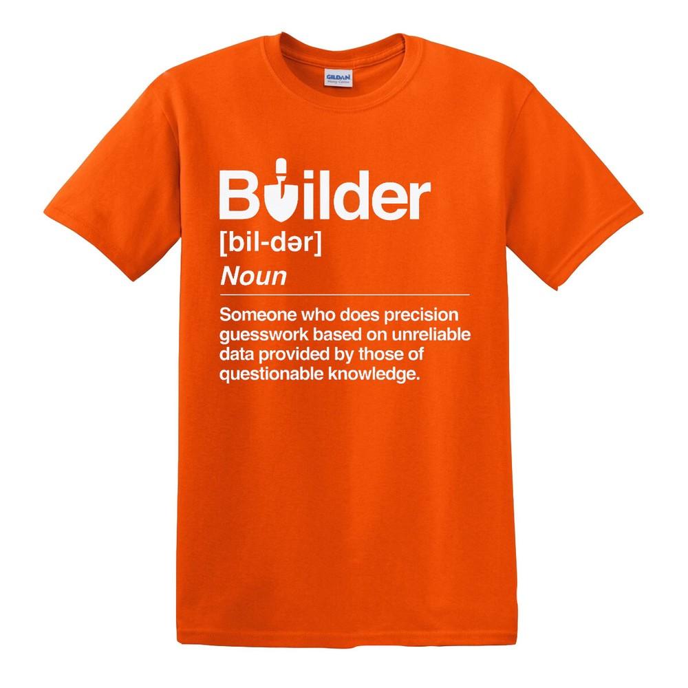 Builder Defined Labourer Profession Tshirt Funny Gift Novelty Top Tee