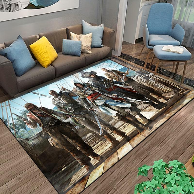 15 velikostí koberec s motivem Assassin's Creed pro obývací pokoj, koupelnová předložka, kreativní rohožka, koberec do ložnice alfombra