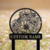 Custom Art Deco Sunflower Metal Sign Floor Decor Durable Landscape Ornament