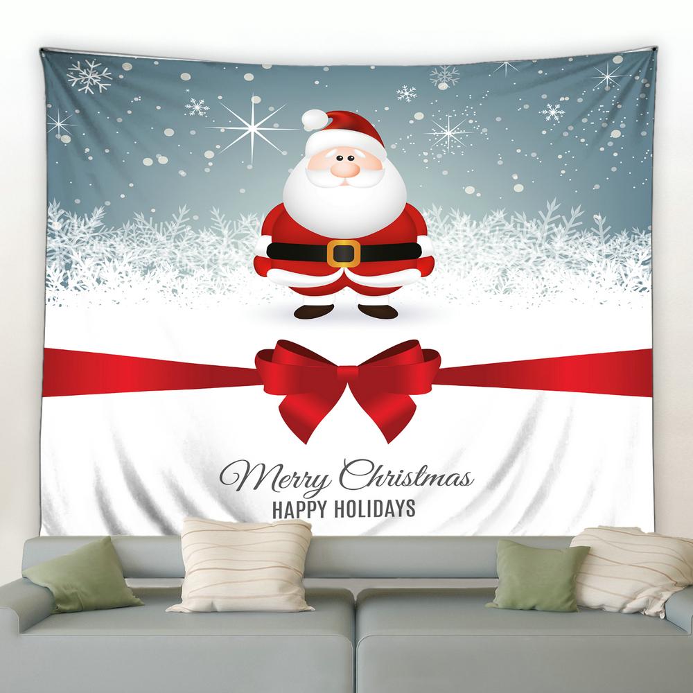 Домашний декор гобелен Санта-Клаус Снеговик Рождественский настенный гобелен Праздничная — фото 9