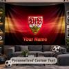 Wall Hanging Tapestry Custom NameVfB Stuttgart FC Pattern Personalized Printed Fabric Wall Decor