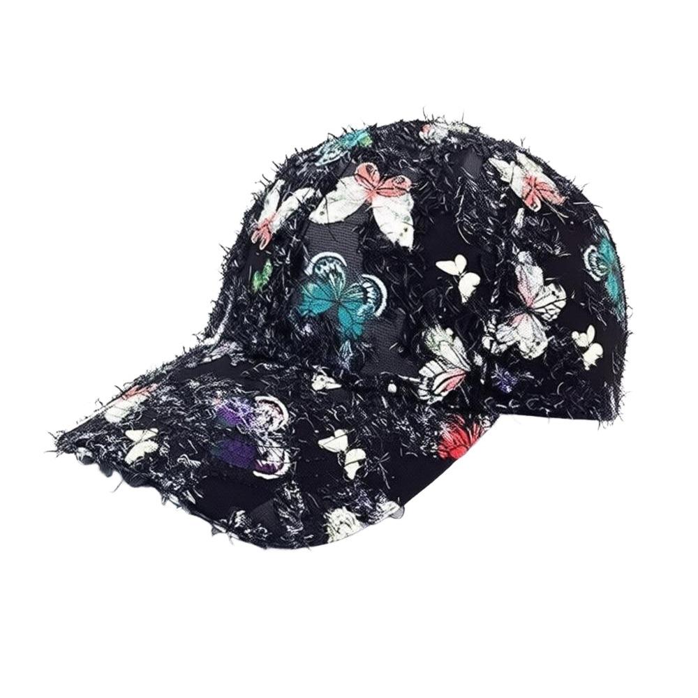 Embroidered Butterfly Korean Style Baseball Cap Versatile Fashion Sun Hat Baseball Cap Daily Use