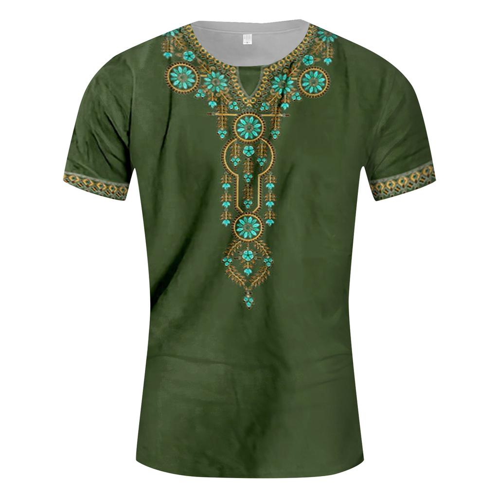 T-Shirt Homme Manches Courtes Imprimé Été Col Rond Haut Sweat-Shirt Décontracté