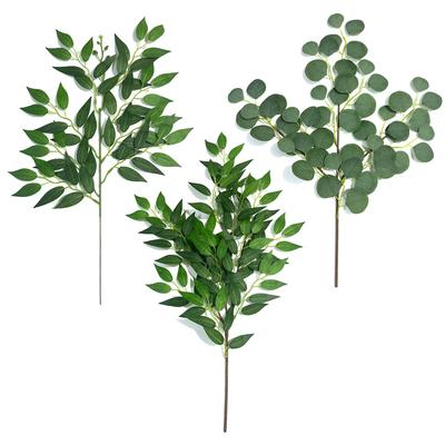 Simulation Eucalyptus Round Leaf Bundle, Home Dining Table Artificial Green Plant Sand Jujube Leaf Ornament Decoration