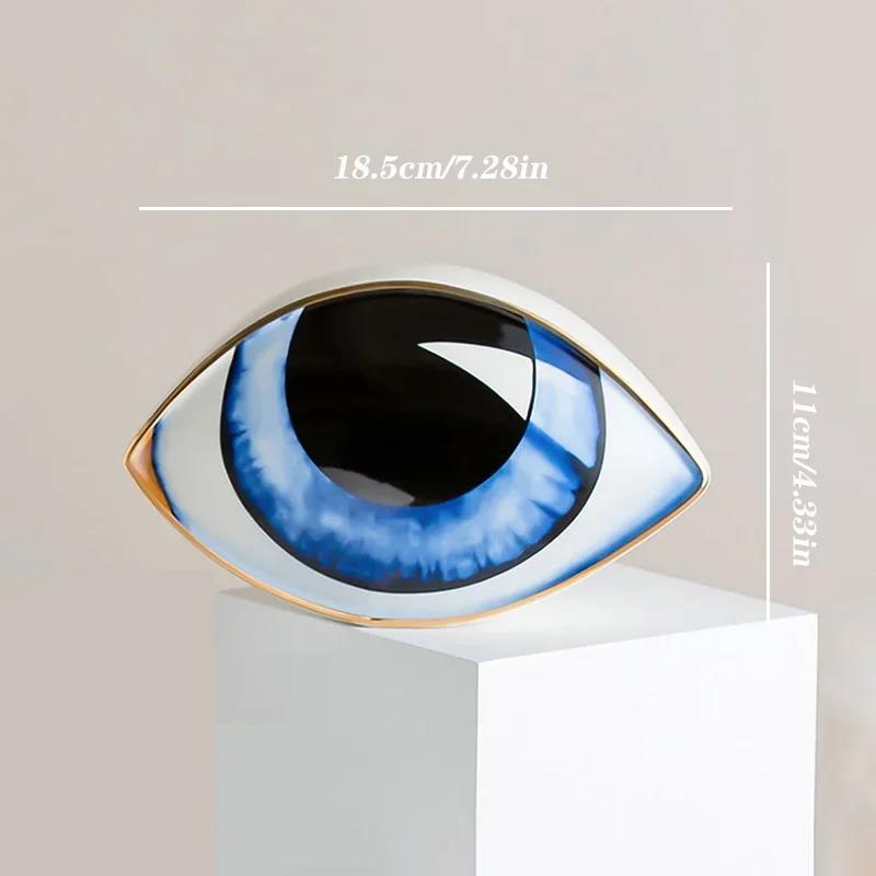 Nordic Style Ceramic Devil's Eye Home Decor Eye Abstract Ornament Sculpture Statues Study Room Abstract Decoration Gift Giving