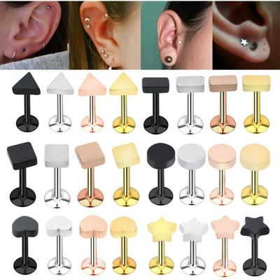 16G Labret Náušnicový kroužek na rty Ušní chrupavka Tragus Helix Piercing Hvězda Srdce Náušnice Šperky
