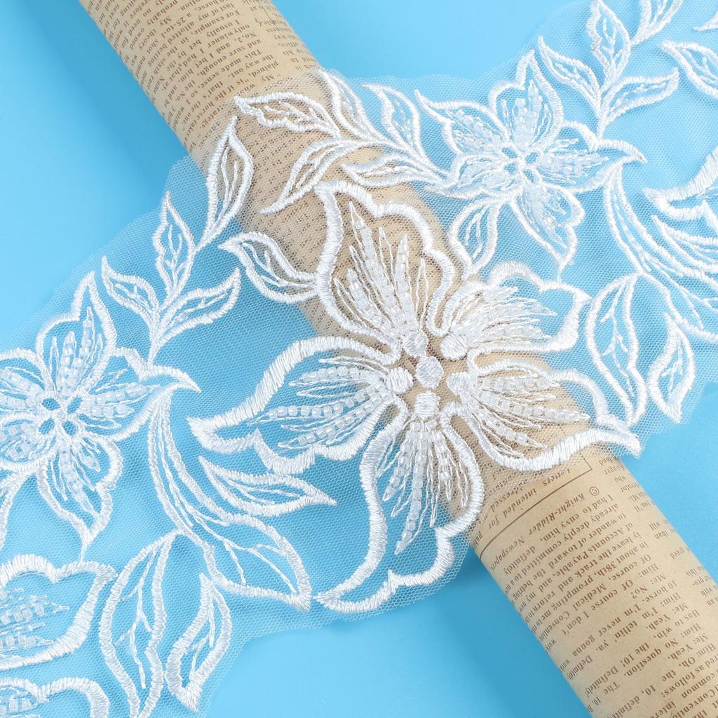 Star Lace Bead Embroidery Lace Accessories Wedding Dress Veil Children'S Clothing Stage Clothing Lace 14Cm
