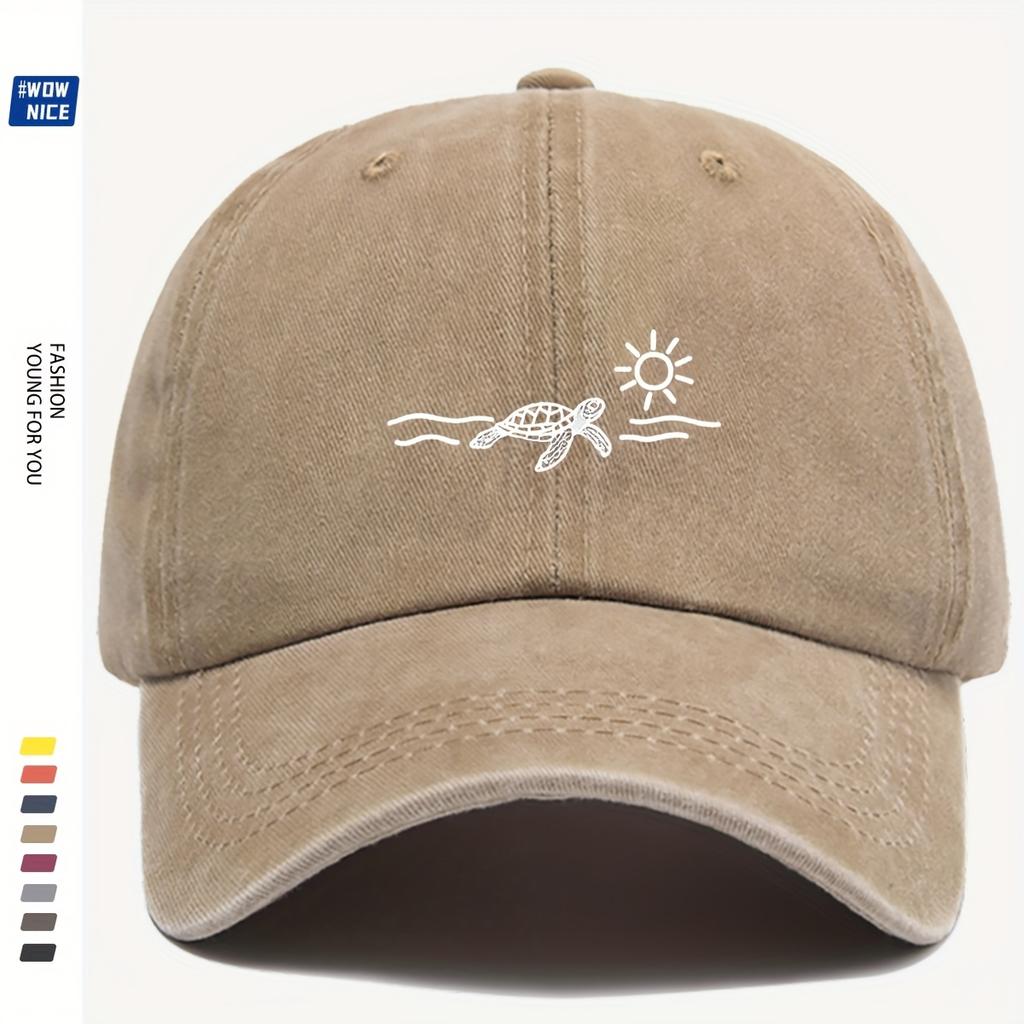 Pc Adjustable Turtle Print Baseball Cap Lightweight Comfortable and Breathable Urban Casual Sun Hat Suitable for Beach Vacat