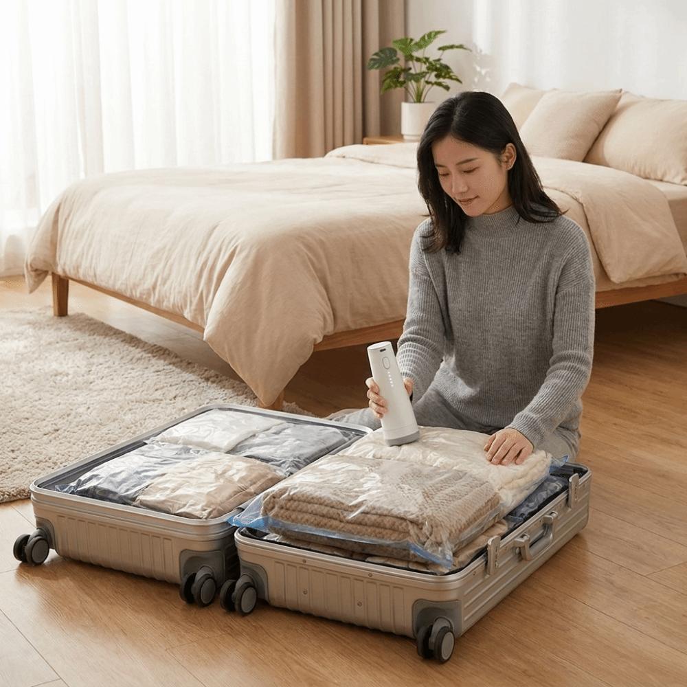 Rechargeable Vacuum Bag Pump Cordless Vacuum Sealing Pump For Clothes Blankets Comforters