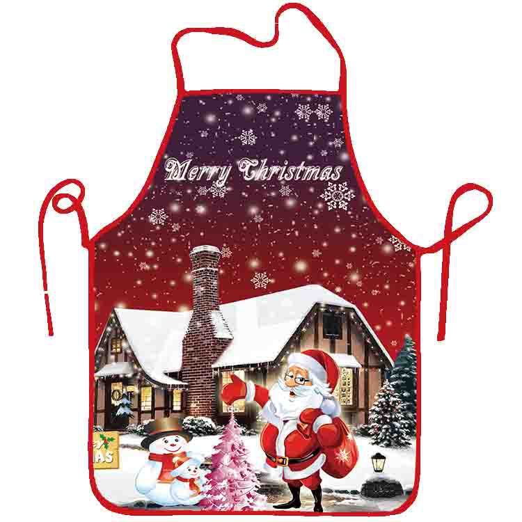

1PC Santa Claus Apron Christmas Tree Dinner Decoration Adult Men Women For Home Kitchen Cooking Baking Party Oil-proof Apron 58x70cm