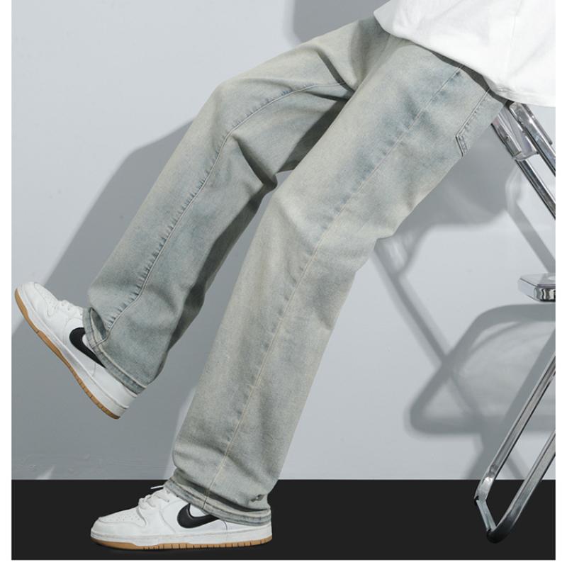 Jeans casual dritti Pantaloni retrò taglie forti Pantaloni larghi da uomo primavera autunno
