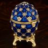 Compact Enamel Jewelry Box Zinc Alloy Hinged Jewelry Box Egg Trinket Box  Vanity Table Decor