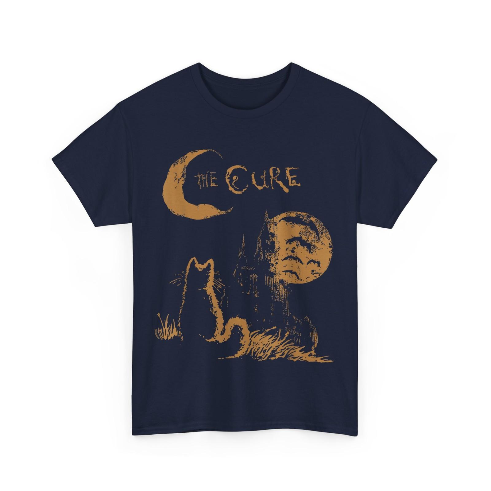 The Cure Vintage Cat Moon Funny The Cure Cat Lover Men T-Shirt XL
