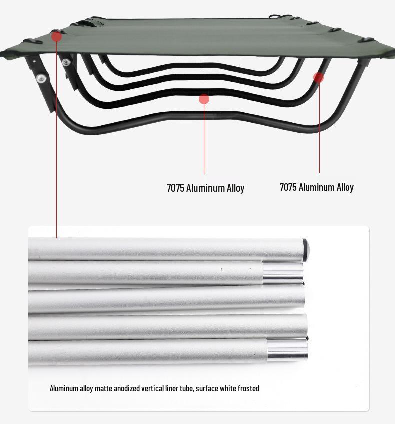 Ultralight Portable Military Cot: Aluminum Alloy Folding Bed for Single Person Camping