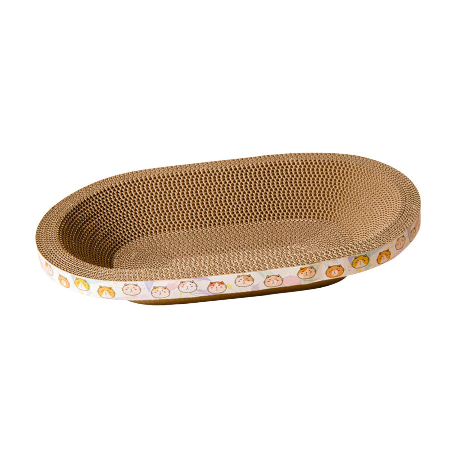 Oval Cat Scratching Bed, Indoor Cat Bed, Corrugated Scratching Board for Furniture Protection