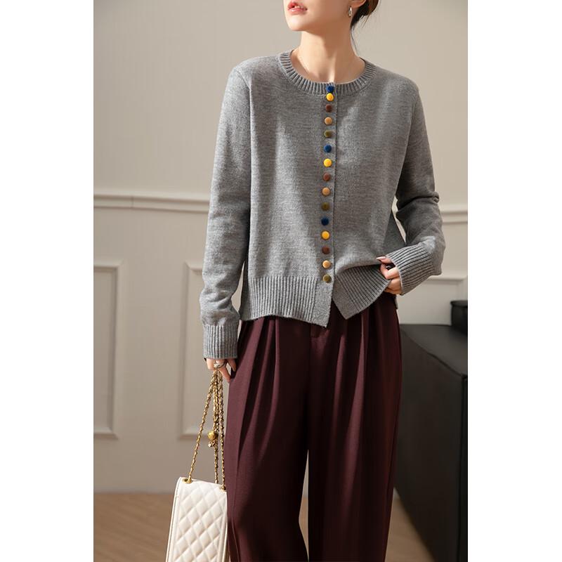 Lanzhi Women's Single-Breasted Knitted Cardigan Sweater MZL12