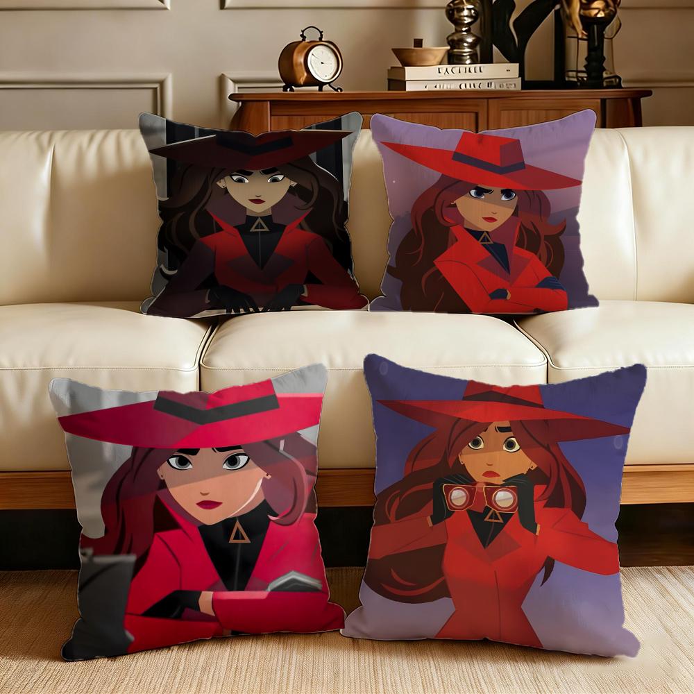 Detektiv Carmen Sandiego Kissenbezug Kissenbezug Set 4 Stück 50X50 45X45 40X40 Kissenbezug Dekorative Sofa Heimdekor