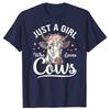 Funny  I Am Just A Girl Who Loves Cows Cow Farmer Farm T Shirts Birthday Gifts Mens Clothing Fashion Loose Oversized T Shirt