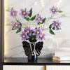 Black Butterfly Ceramic Vase with Necklace for Home Dining Table and Living Room Decoration Ceramic Flower Arranging Device